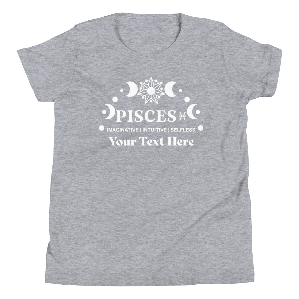Pisces Zodiac Sign Attributes Youth Short Sleeve T-Shirt