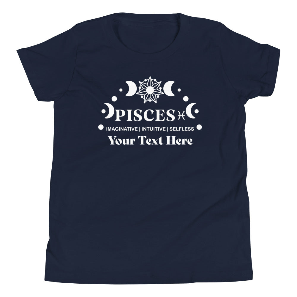 Pisces Zodiac Sign Attributes Youth Short Sleeve T-Shirt